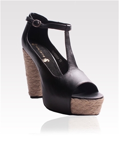 Niclaire Strapped Block Heel With T-Bar 