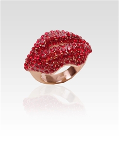 Niclaire Red Crystal Lip Ring