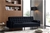 Sofa Bed 3 Seater Button Tufted Lounge Set Couch in Velvet Black Colour