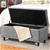 Levede Ottoman Blanket Box Fabric Large Rest Chest Toy Foot Stool Grey