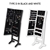 Levede Dual Use Mirrored Jewellery Dressing Cabinet with LED Light Black