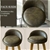 2x Levede Fabric Swivel Bar Stool Kitchen Stool Dining Chair Barstools Grey