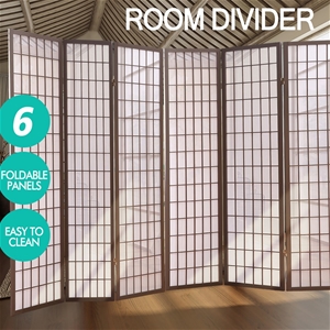Levede 6 Panel Room Divider Screen Door 