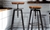 2x Levede Industrial Bar Stools Kitchen Wooden Barstools Swivel Chiars