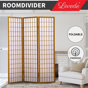 Levede Room Divider Screen 3 Panel Woode