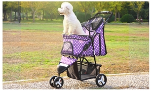PaWz 3 Wheels Pet Stroller Dog Cat Cage 