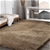 Soft Anti Slip Rectangle Plush Shaggy Floor Rug Carpet in Charcoal 60x220cm