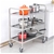 SOGA 3 Tier S/S Kitchen Dining Food Cart Trolley Utility Rnd 81x46x85cm Sml