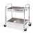 SOGA 2 Tier S/S Kitchen Trolley Bowl Collect Srvce Food Cart 85x45x90cm Med