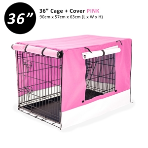 36" Foldable Wire Dog Cage with Tray + P