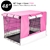 48" Foldable Wire Dog Cage with Tray + PINK Cover