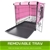 48" Foldable Wire Dog Cage with Tray + PINK Cover