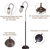 Industrial Floor Lamp with Adjustable Cage Shade Rustic Brushed