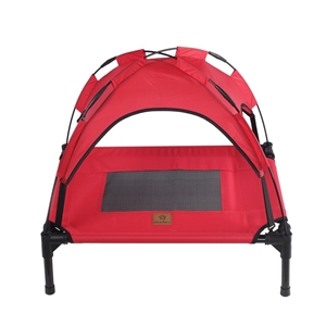Charlies Elevated Pet Bed With Tent Red 