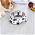 Charlie's Melamine Printed Pet Feeders with Stainless Bowl -Cow Medium