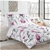 Dreamaker 300TC Cotton Sateen Printed Quilt Cover Set Pink Flower King Bed