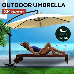 3M Umbrella Cantilever Cover Garden Pati