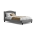 Bed Frame King Single Size Base Mattress Platform Fabric Wooden Grey LARS