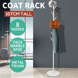 8 Hook Coat Stand Rack Metal Tree Style 