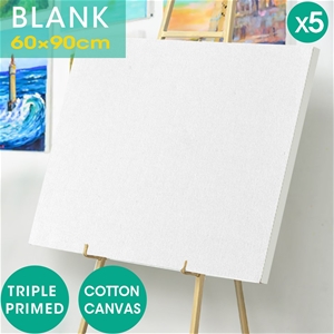 5x Blank Artist Stretched Canvas Canvase