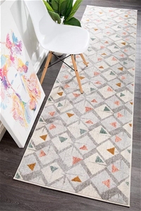 Large Grey Triangles Runner Rug - 400X80
