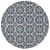 Round Blue Hand Braided Cotton Florale Flat Woven Rug - 150X150cm