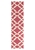 Large Pink & White Handmade Wool Trellis Flatwoven Runner Rug - 400X80cm