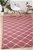 Medium Pink Handmade Wool Ripple Flatwoven Rug - 225X155cm