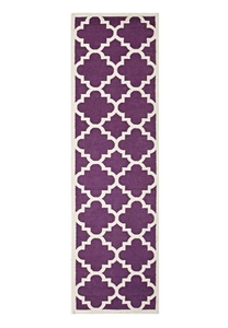 Medium Purple Handmade Wool Trellis Flat