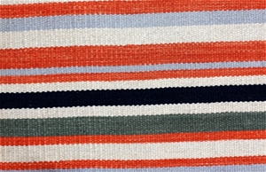 Small Red Striped Handmade Wool Rug - 22