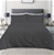 Dreamaker Spandex Emboridery Quilt Cover Set Pintuck King Bed - Charcoal