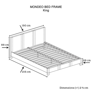 King Size Leatheratte Bed Frame in Black
