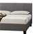 Queen Bed Frame Upholstery Linen Fabric Grey with Metal Joint Slat Base