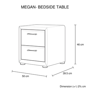 Bedside Table 2 drawers Night Stand Upho