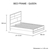 Queen size Bed Frame Solid Wood Acacia Veneered Bedroom Furniture Steel Leg