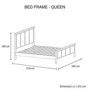 Queen Bed Frame with Solid Acacia Wood V