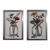 2pc Flowers in Jar Textured w/ Galvanised 60cm Frame Wall Art Assorted