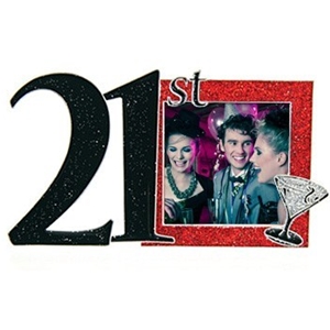 21st Birthday Glitter Photoframe