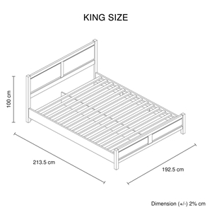 King Size Bed Frame Natural Wood like MD