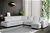 Lounge Set 6 Seater Bonded Leather Corner Sofa Couch in White with Chaise