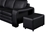 Lounge Set 6 Seater Faux Leather Corner Sofa Couch in Black with Ottomans