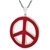 Sterling Silver Red Enamel Peace-Sign Pendant