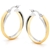 9ct Two-Tone Gold Half Round Double Hoop Earrings (15mm)