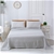 Natural Home Classic Pinstripe Linen Sheet Set Queen Bed White and Navy
