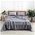 Natural Home Classic Pinstripe Linen Sheet Set King Single Bed Navy/White