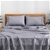 Natural Home Classic Pinstripe Linen Sheet Set Super King Bed Navy/White