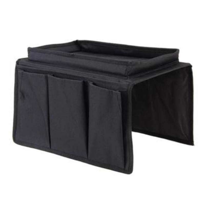 Universal Sofa Arm Rest Organiser w/ 6 Pockets Remote Snack Tray Storage Bag AU 