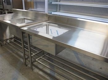 STAINLESS STEEL BENCHES, TROLLEYS. POT RACKS AND STORAGE SHELVING
