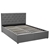 Double Fabric Gas Lift Bed Frame with Headboard - Dark Grey