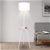 Sarantino Metal Tripod Floor Lamp Shade with Wooden Table Shelf